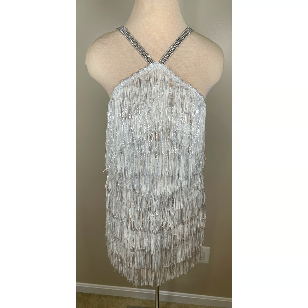Isle Tiered Fringe Halter Mini Dress